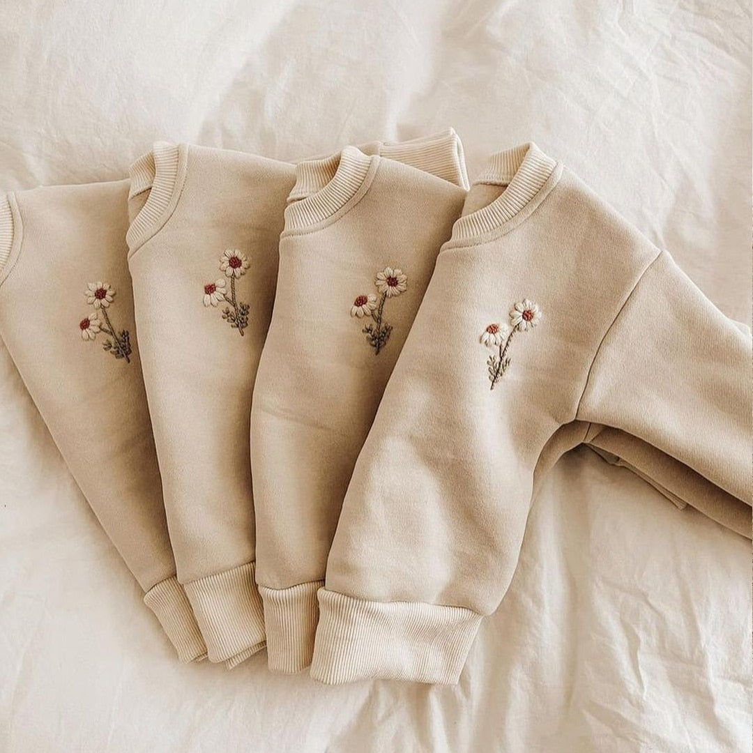 Flower Embroidered Sweatshirt