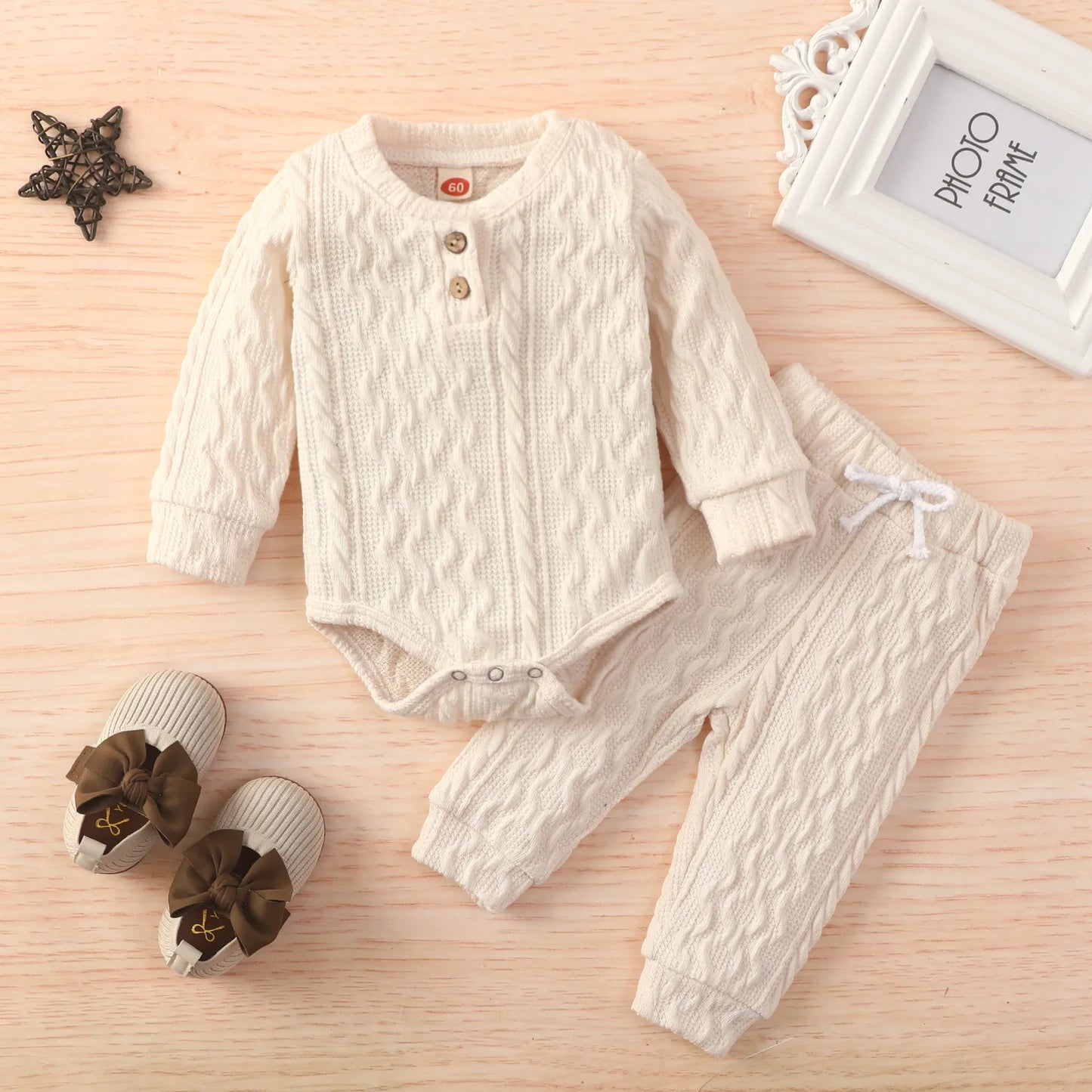 Cozy Knitted Jumpsuit & Pants Set