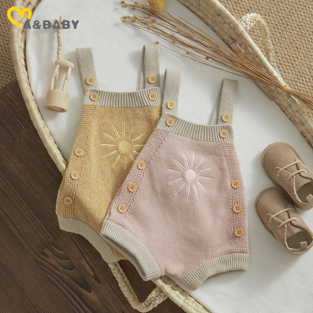 Sunbeams Adorable Sun Embroidery Romper