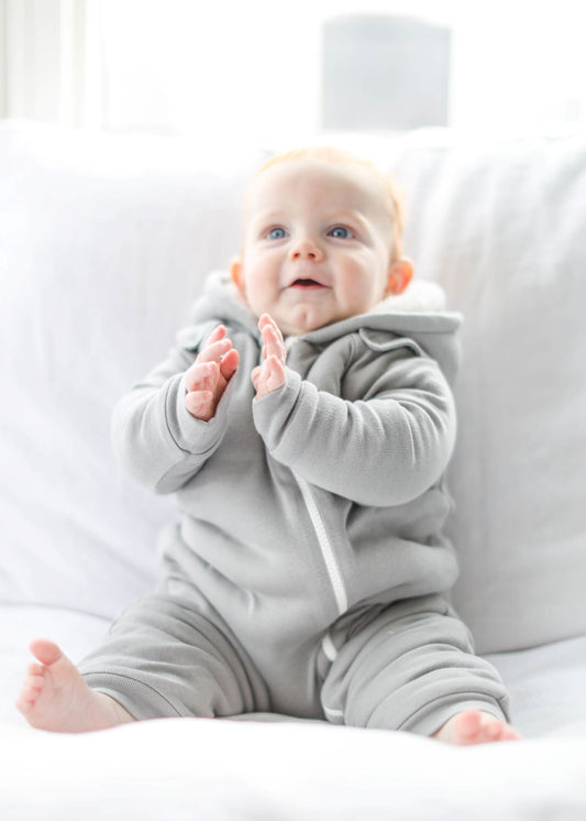 Tokyo Organic Cuddly Jumpsuit & Bib - Grey