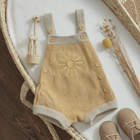 Sunbeams Adorable Sun Embroidery Romper