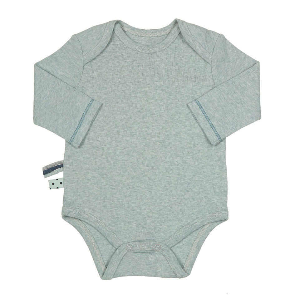 Organic Long Sleeve Baby Bodysuit, Ash Grey