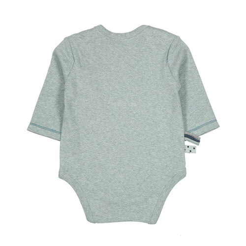 Organic Long Sleeve Baby Bodysuit, Ash Grey